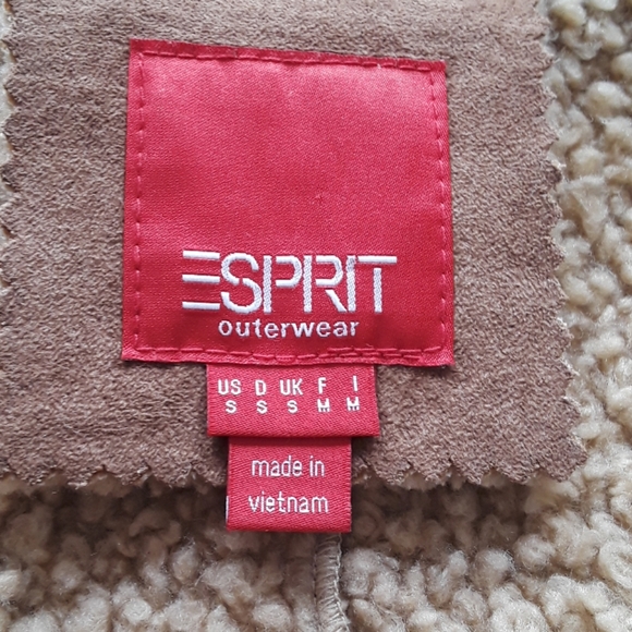 ESPRIT vintage suede shearling VEGAN Jacket - Picture 4 of 6